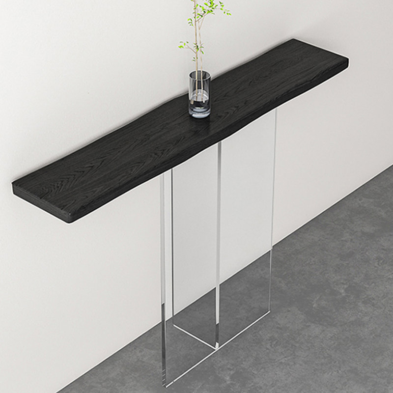 Console moderne et simple en bois massif, Noir