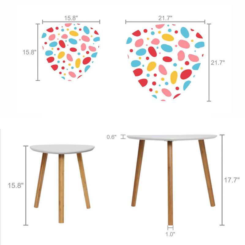 Ensemble de 2 tables basses gigognes Triangle