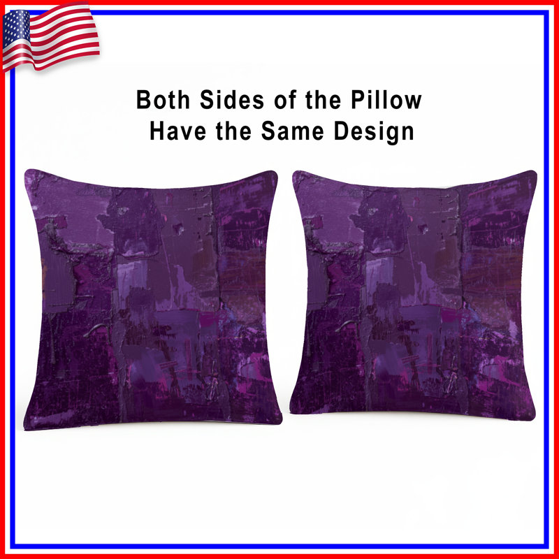 Coussins décoratifs mauves, 14 X 14 pouces