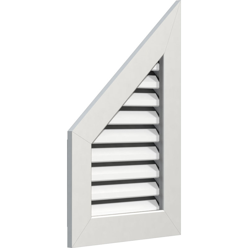 Évent à pignon fonctionnel demi-sommet supérieur gauche avec cadre plat 1 po x 4 po, H 17 po x l 21 po x P 3 po, Brai 5/12