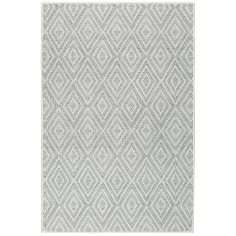Diamond Platinum/White Machine Washable Rug, Rectangle 7'6" x 9'6"