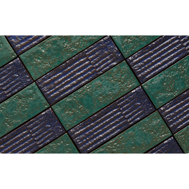 Chamotte Quadra 3"x9", Blue