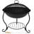 Neppie 18" Round Wood-Burning Black Finish Steel Fire Pit Bowl with Spark Screen