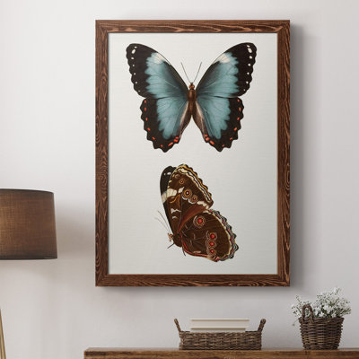 "Erwann Antique Blue Butterflies IV", reproduction d'art sur toile