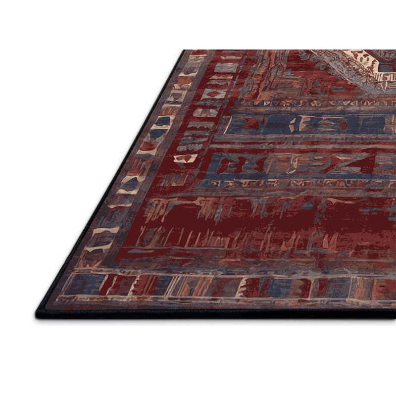 Tapis noir soyeux et moelleux, Rond 3 pi