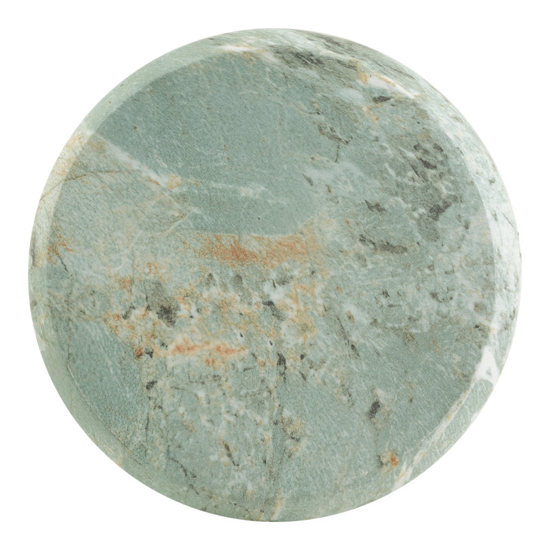 Table d'appoint sculpturale en simili marbre et travertin de 18,11 po de hauteur EOS de Eos, Marbre vert