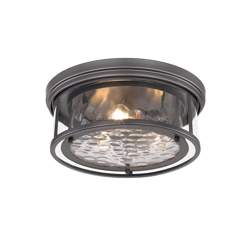 Masuda Glass Flush Mount, Bronze