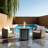 30" Round Propane Fire Pit Table With Wood Grain Ceramic Top - Steel Frame Outdoor Patio Heater, 50,000 BTU