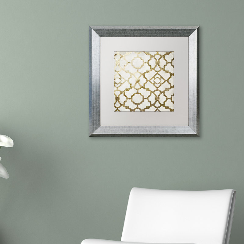 « marocain gold ii » par encadré, impression Jadaya, H 16 po x l 16 po x P 0,5 po, Blanc, Cadre argenté
