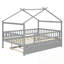 Lit double en bois avec lit gigogne simple-207175882