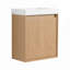 Meuble-lavabo de 24 po avec lavabo en céramique, conception compacte pour petits espaces, deux tiroirs et tablette réglable