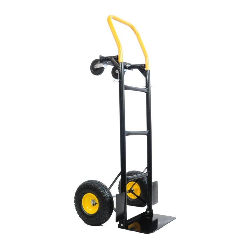 Chariot de 21 entrepôts - Chariot manuel avec double fonction. Capacité de 330 lb Corps en métal. Pour l'entrepôt, le jardin, la construction, utilisez des roues stables à 2 roues et 4 versions. Épicerie