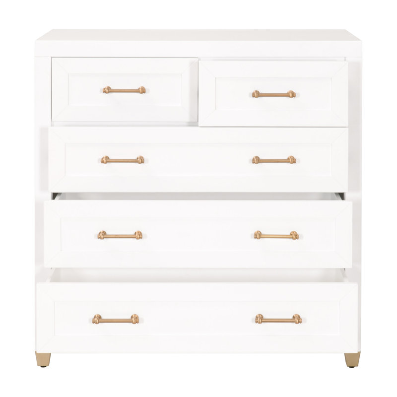 Fujiko 5 Drawer 39.5" W Solid Wood Chest