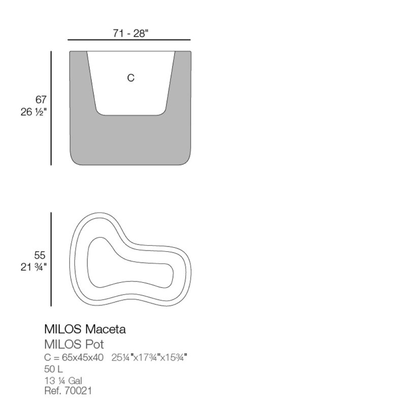 Milos Planter, Tortora, 26.5" H x 28" W x 21.75" D