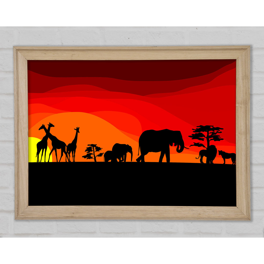 Sunset Safari - Einzelne Bilderrahmen Kunstdrucke