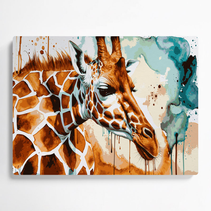 Wildlife Rothschilds Giraffe Grey Metal Wall Art