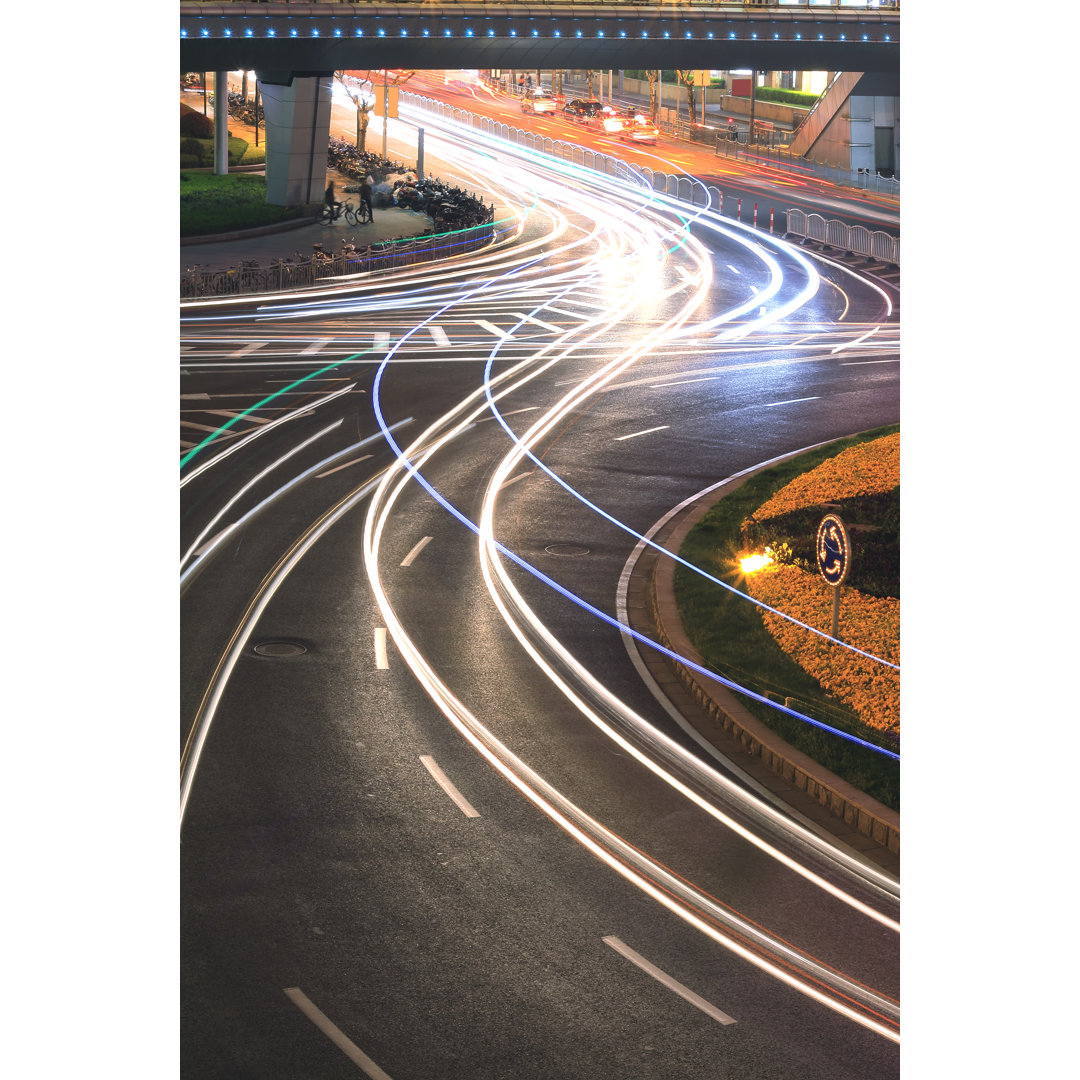 Urban Ring Road Light In Shanghai - Kunstdrucke auf Leinwand