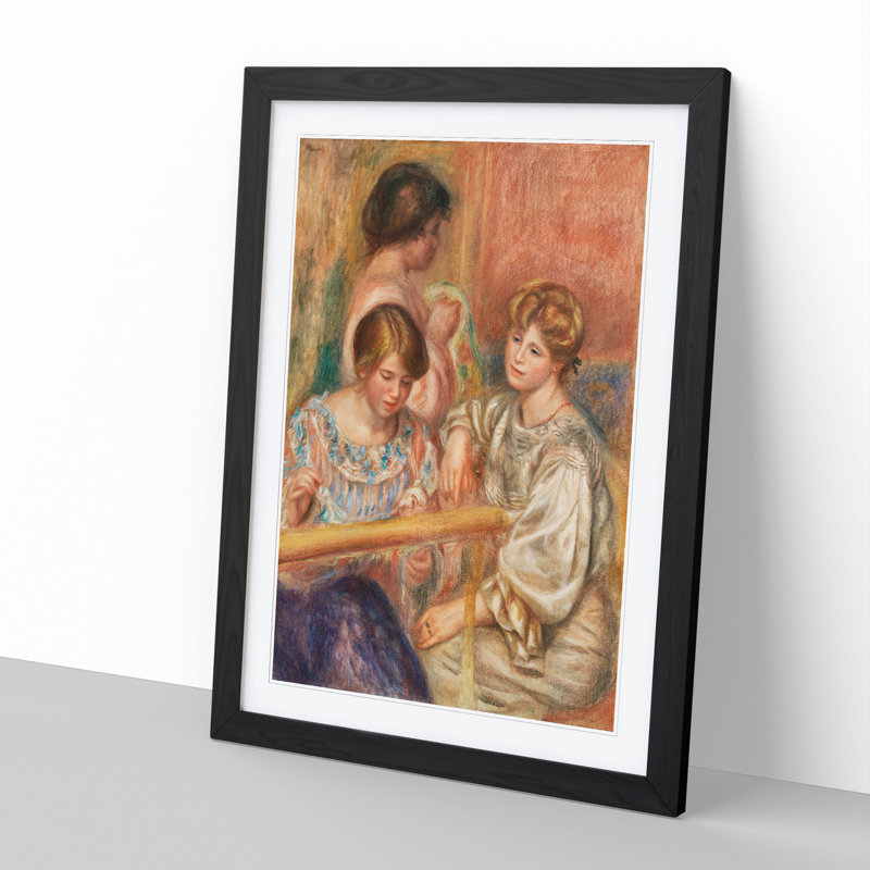 Embroiderers by Pierre-Auguste Renoir - Framed Print, 36cm H x 27cm W x 2cm D, Black