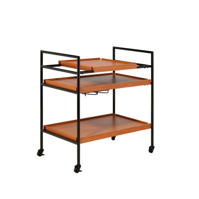 Serving Cart with Stemware Rack