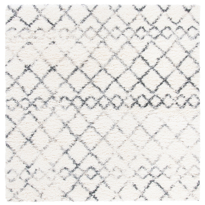 Fontana Gray Hand-knotted Shag Square Rug