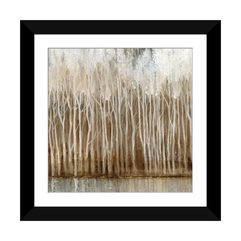« whispering trees ii », impression sur toile, Papier d'art encadré noir, H 24 po x l 24 po x P 1 po, Blanc
