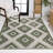 Kyona Geometric Moroccan Diamond Green/Cream Indoor/Outdoor Rug-194891277