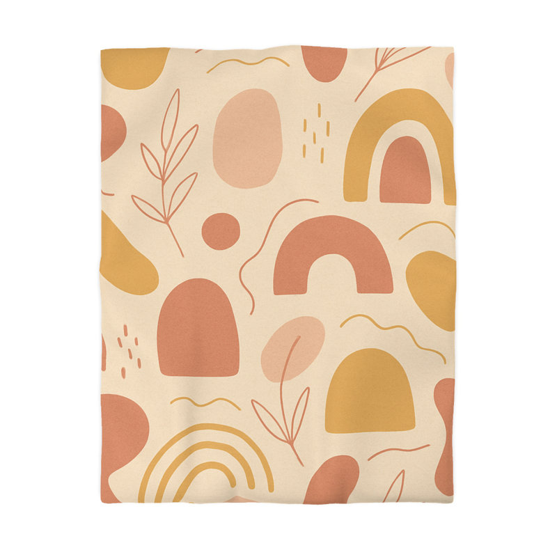  Duvet Covers No 1 Single Piece, Cream/Orange, Twin Duvet Cover