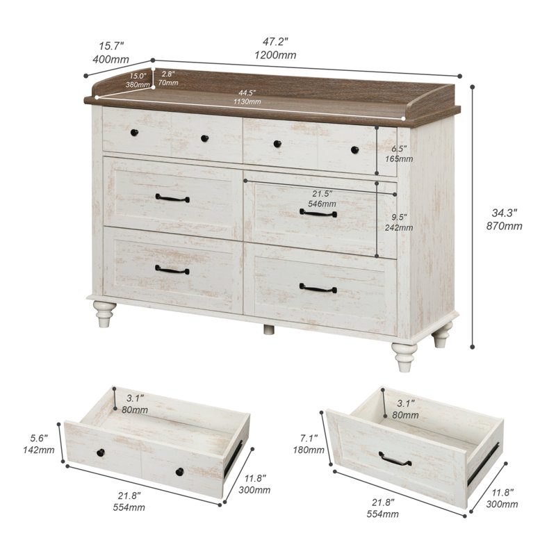 Commode double l 47 po