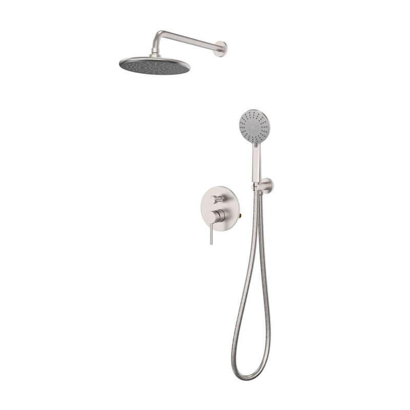 Ensemble de robinet de douche avec douche à main Aquata Rain Fall (valve incluse), Nickel brossé