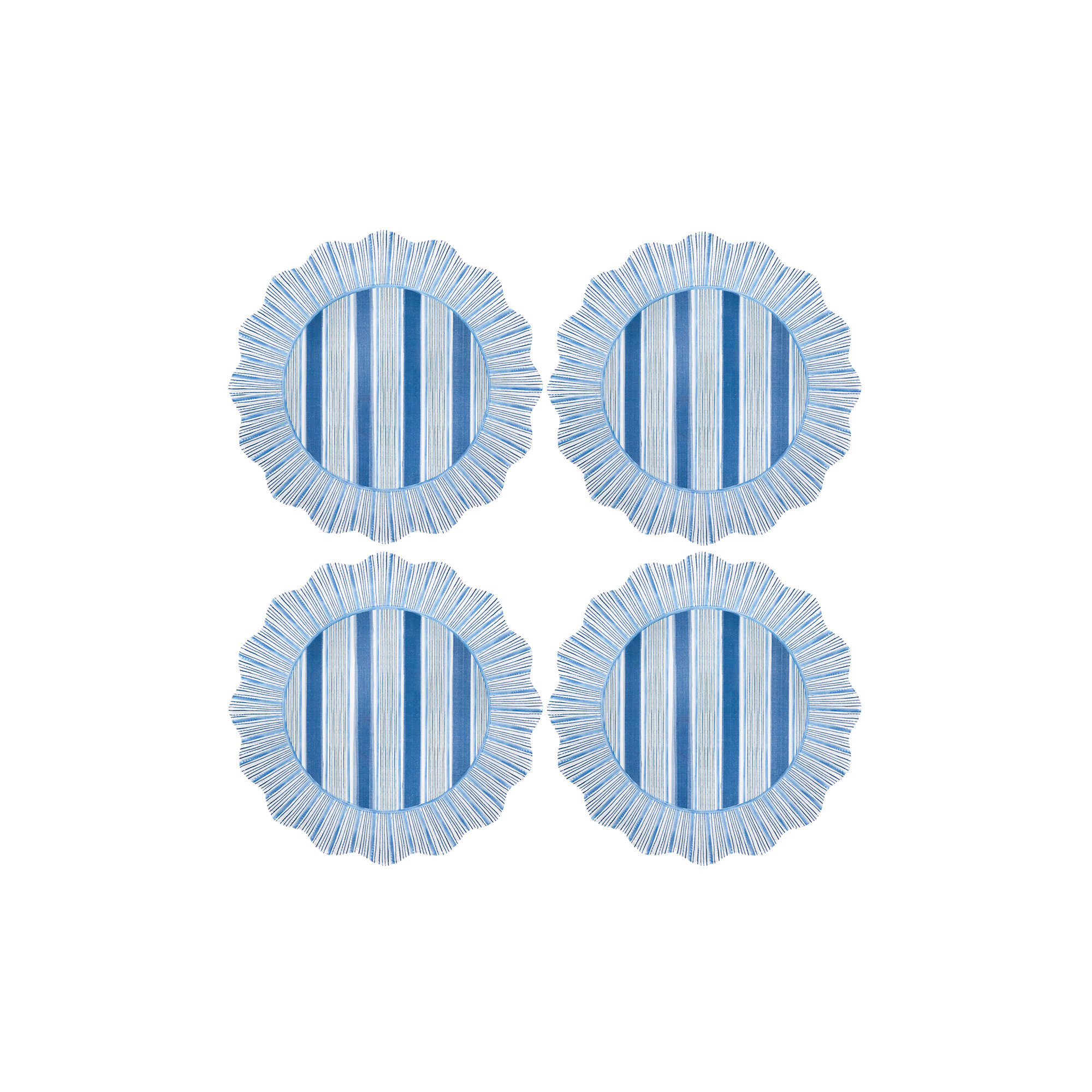 Cabana Stripe Melamine Dinner Plates, Ocean