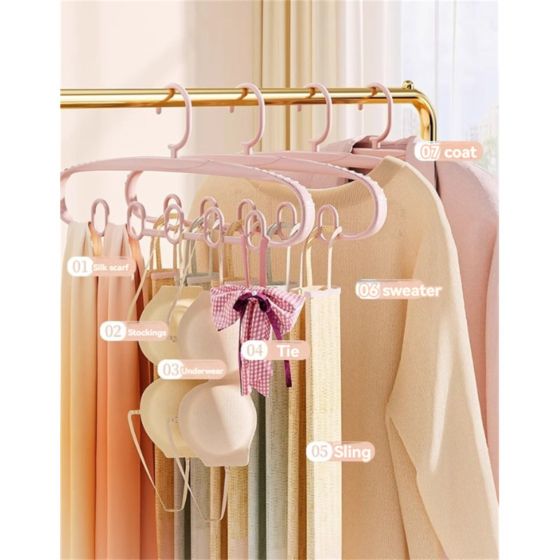 Wave Multi-Function Space-Saving Clothes Hanger, 10