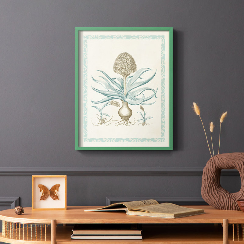Reproduction encadrée Willow Blue Besler IV - bois massif, Vert, H 10 po x l 8 po