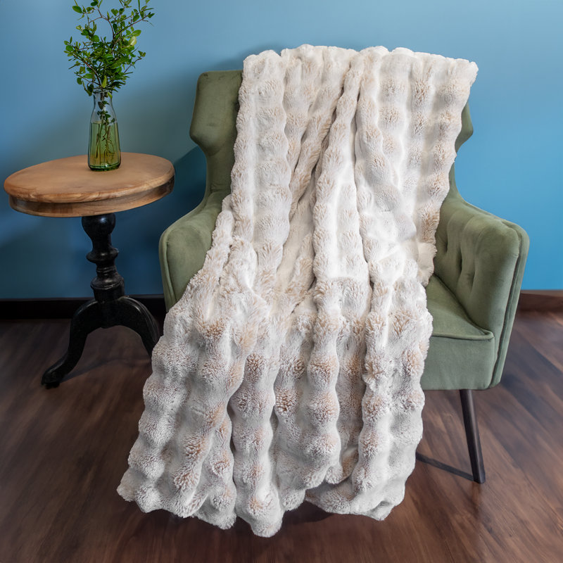 Thomas Collection® Plush High Low Neutral Puff Single Sided Throw Blanket Assorted Sizes, 60" x 96"