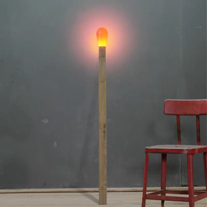 Sparkle LED Floor Lamp | Real Wood And PVC Match Design | 3000K Bulb, E12/E26 | Warm Glow
