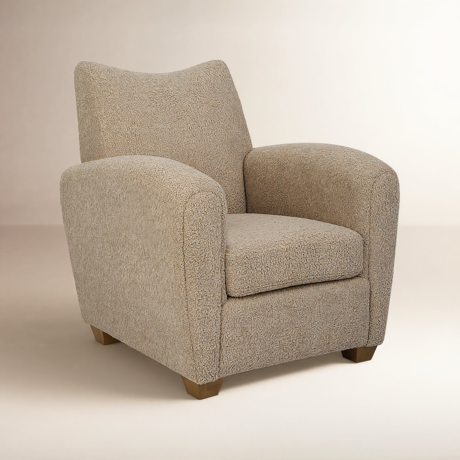 Gloriette Wingback Armchair, Beige Polyester