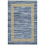 Demie abstrait tissé à plat à la main et recyclé P.E.T. Tapis bleu / brun clair-1460350052