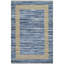 Demie abstrait tissé à plat à la main et recyclé P.E.T. Tapis bleu / brun clair-1460350055