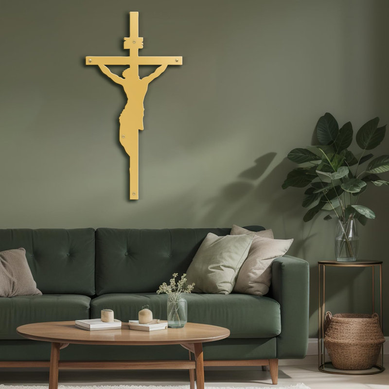Décoration murale en métal, Or, H 30 po x l 20 po x P 0,05 po