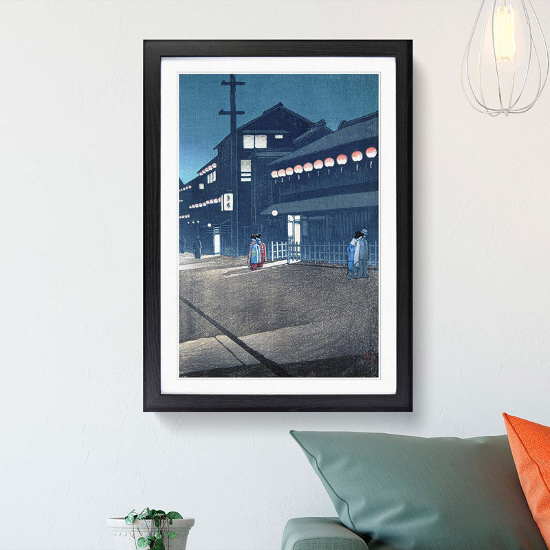 Evening by Hasui Kawase - Framed Print, 48cm H x 36cm W x 2cm D, Black Framed