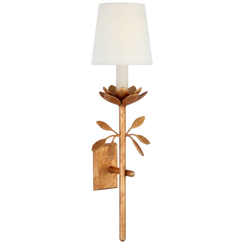 Clementine 1 - Light Candle Wall Light, Antique Gold Leaf