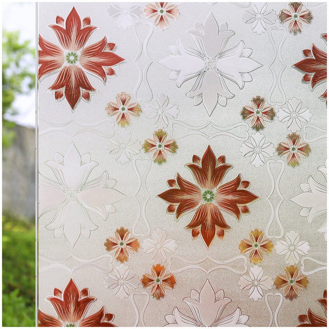 35.4In.x78.7in.Stained Glass Window Film Decorative Non-Wall Damaging Privacy Window Decal Charlton Home®