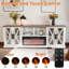 Farmhouse Detachable Fireplace TV Stand, White & Wood, 237x49x83cm, MDF/Glass, Living, Media Room-355706293