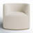 Brookport Boucle Upholstered Barrel Chair with Swivel Pedestal Base Ivory Solid Wood Frame Accent Seating-1427267799