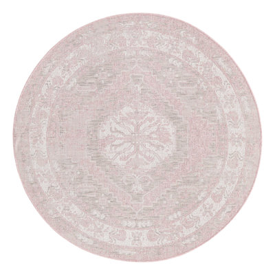 Tapis d'intérieur / extérieur rose Susan