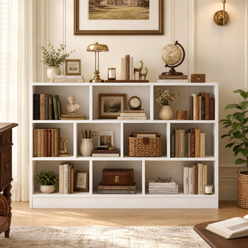Binegar 40.9'' H Cube Bookcase, 41" H x 55" W x 9.4" D, White
