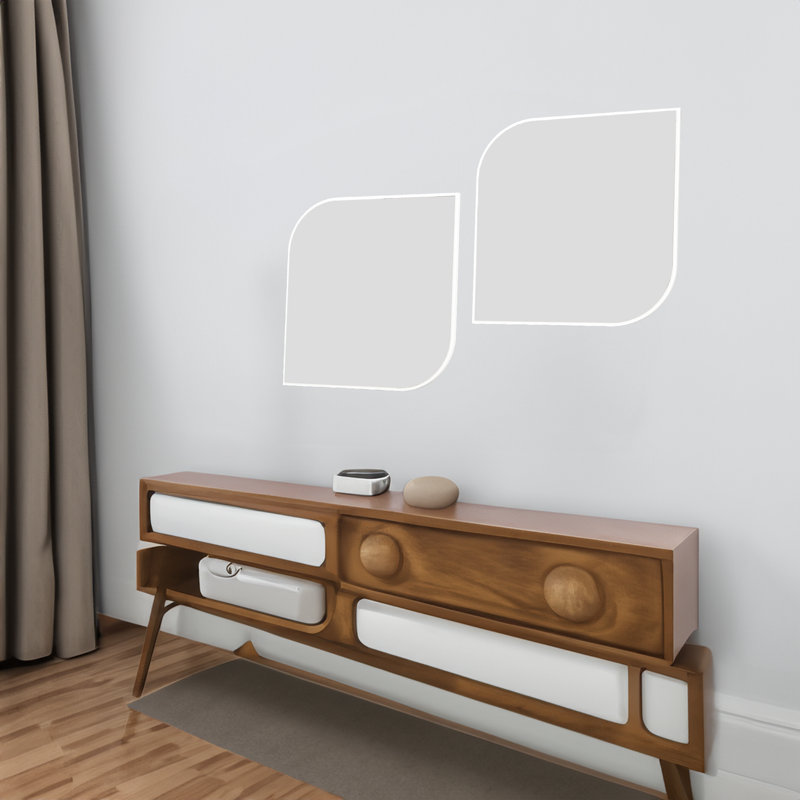 Miroir en bois manufacturé, Blanc