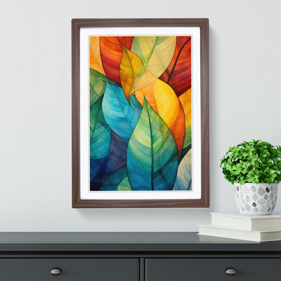 XYZ-FRM-V1223-4110 Leaf Abstract No.3 - Single Picture Frame Print on Wood