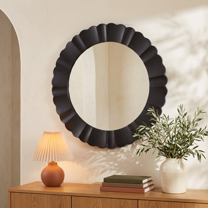 Round Wall Mirror, Black