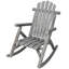 Chaise berçante en bois de sapin durable, chaise berçante de patio pour l'extérieur, couleur gris clair | Idée de cadeau-261309208