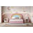 Upholstered Rainbow Design Bed, Velvet Princess Platform Bed With Storage Drawer, No Box-Spring Needed,Colorful Pink-655504364